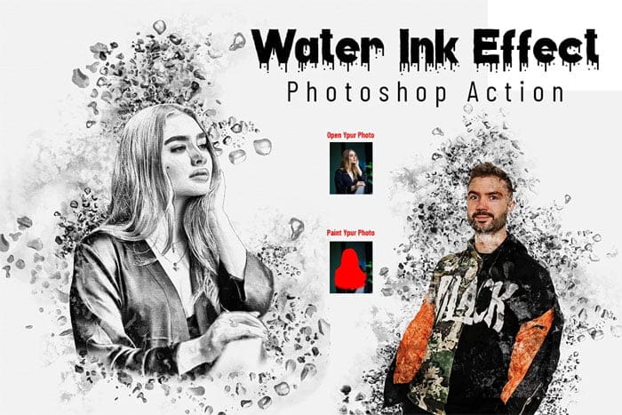 CreativeMarket - Water Ink Effect Photoshop Action Water Ink Effect Photoshop Action