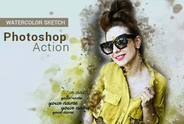 CreativeMarket - Watercolor Sketch - Photoshop Action Watercolor Sketch - Photoshop Action