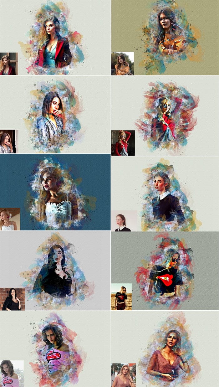 Dilute Watercolor Photoshop Action Dilute Watercolor Action