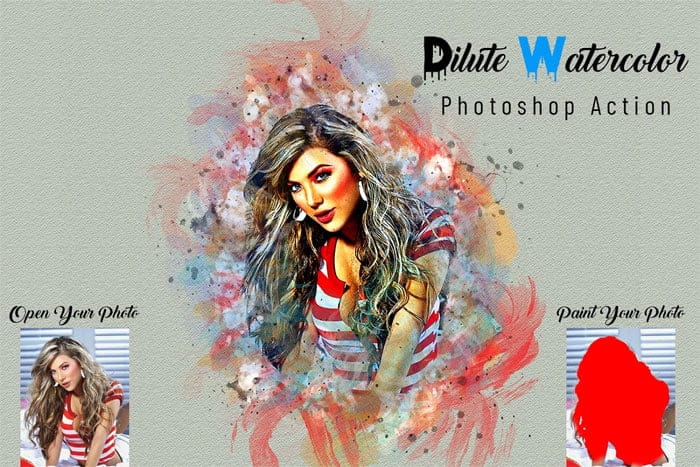 Dilute Watercolor Photoshop Action Dilute Watercolor Action