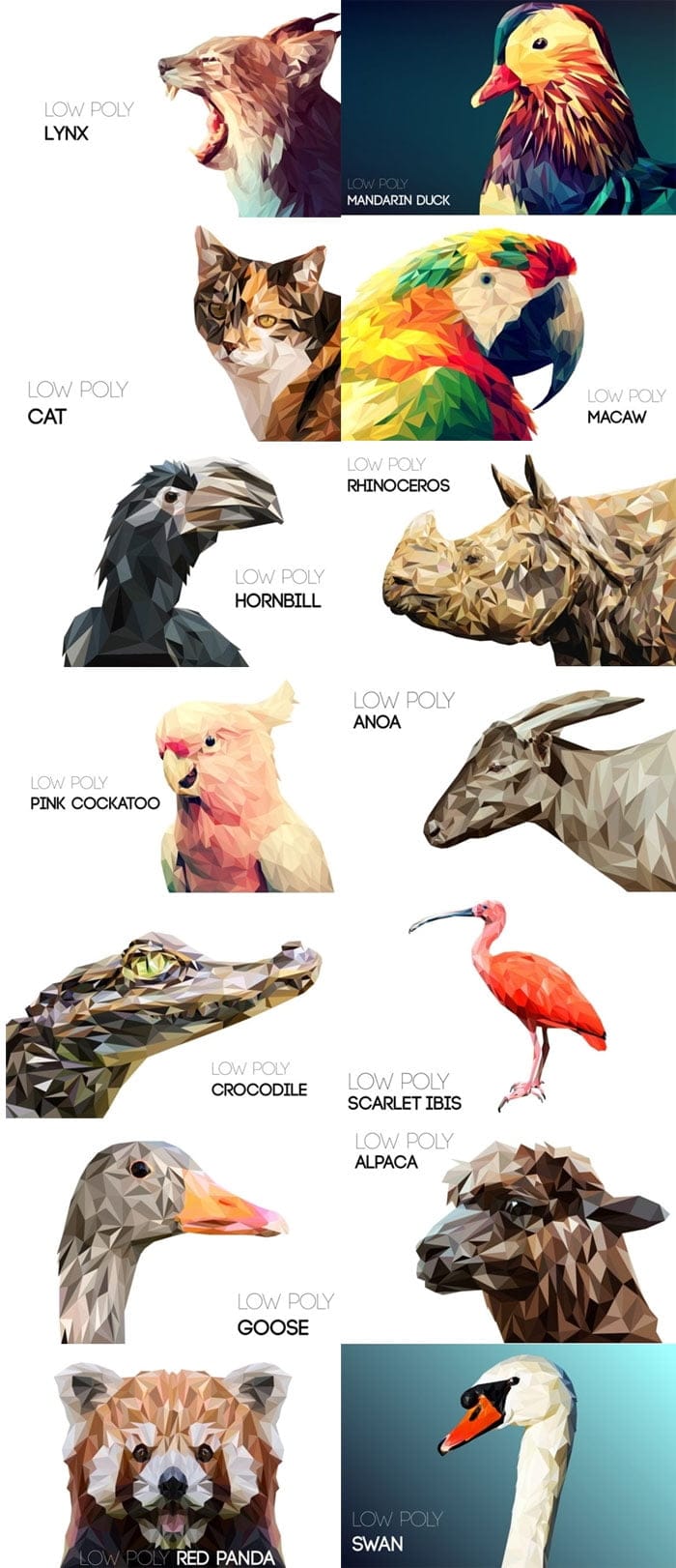 Mega Set Low Poly Animals Free Download Mega Set Low Poly Animals