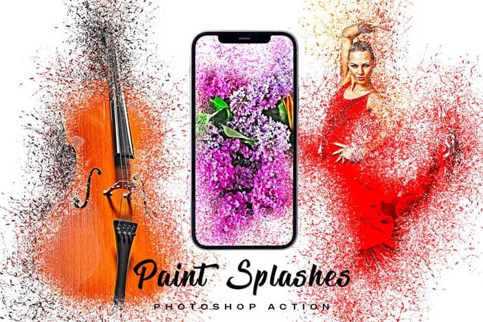 Paint Splashes Photoshop Action LKMZAJK Paint Splashes Photoshop Action