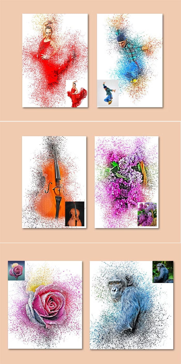 Paint Splashes Photoshop Action LKMZAJK Paint Splashes Action
