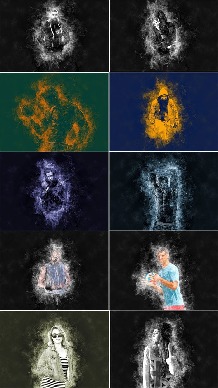 Smoke Portrait Photoshop Action Smoke Portrait Action