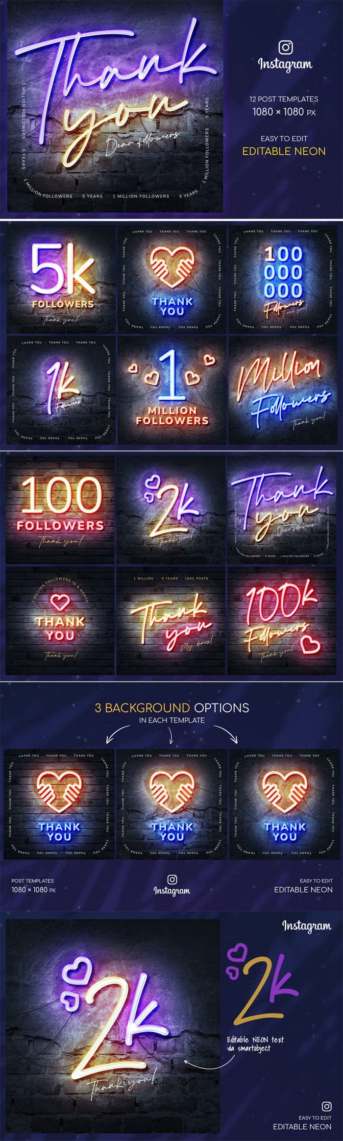 CreativeMarket - Thank You Neon Instagram Thank You Neon Instagram