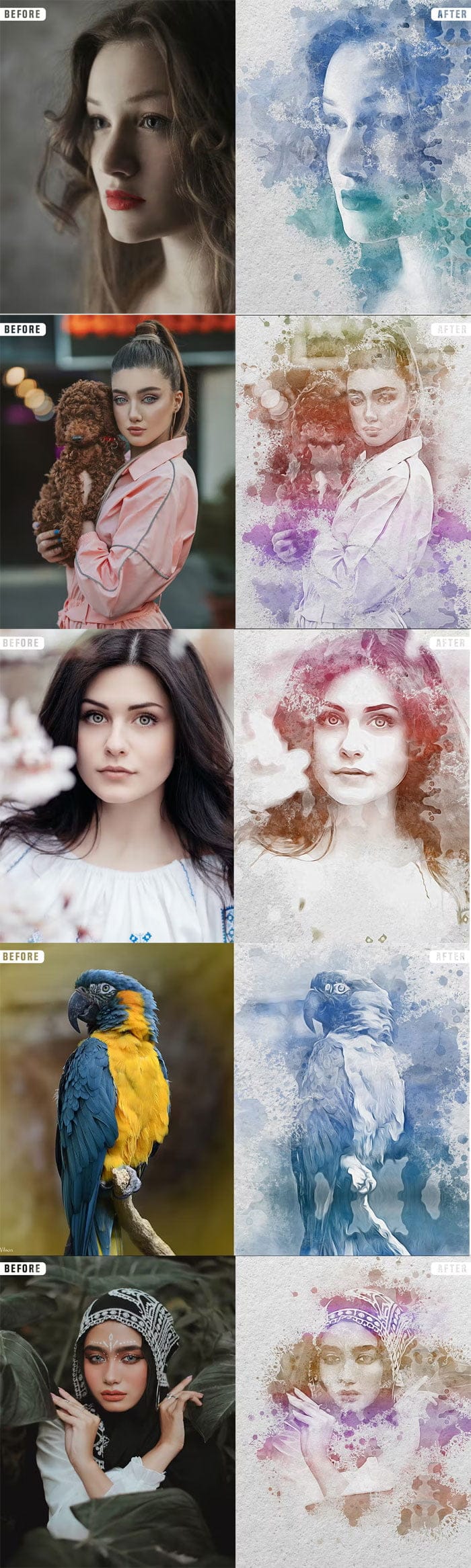 Watercolor Fx Photoshop Action Watercolor Fx Action