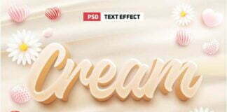 Clean Soft Cream 3D Editable Text Effect Style