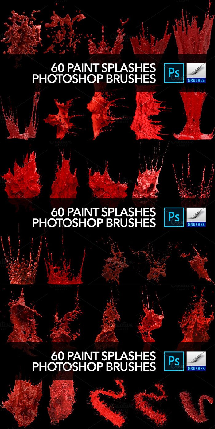 60 Paint Splash Brushes