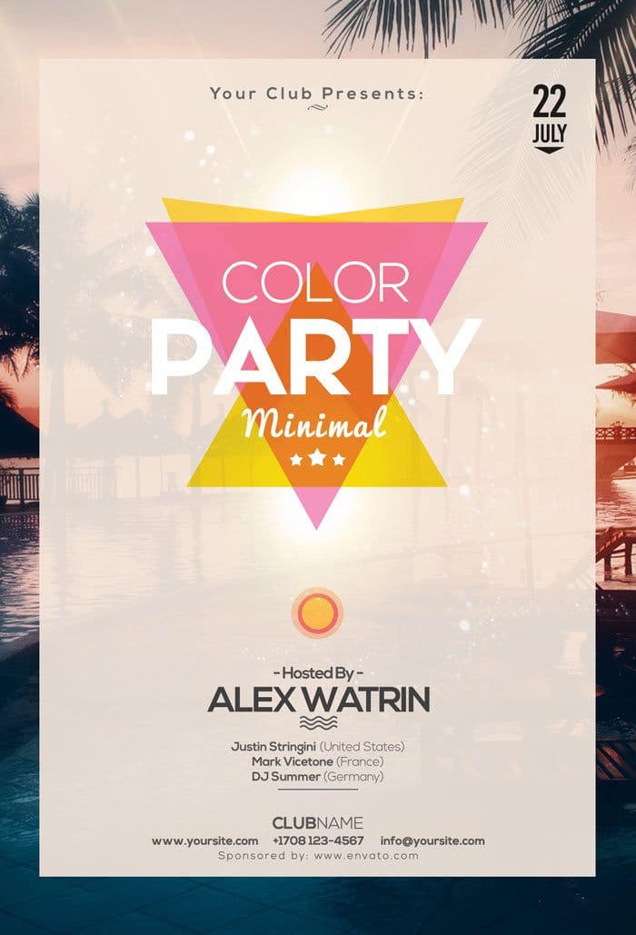 CreativeMarket - Color Party Flyer PSD Template Color Party Flyer Template
