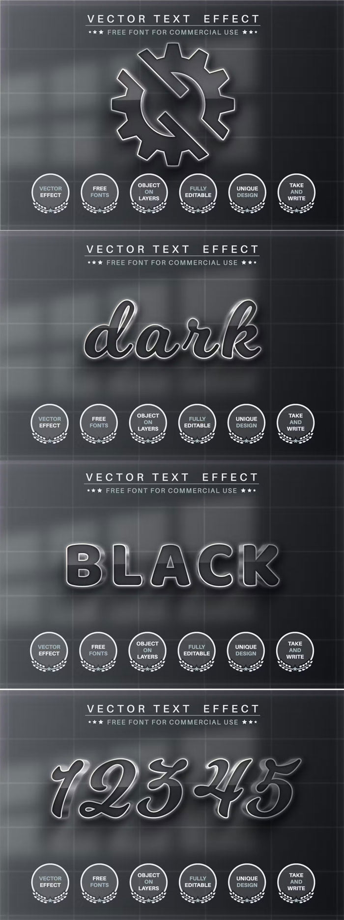 Dark Metal - Editable Text Effect Font Style