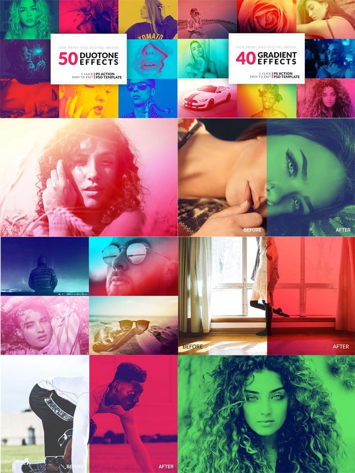 CreativeMarket - Duotone and Gradient Actions Bundle Duotone and Gradient Actions