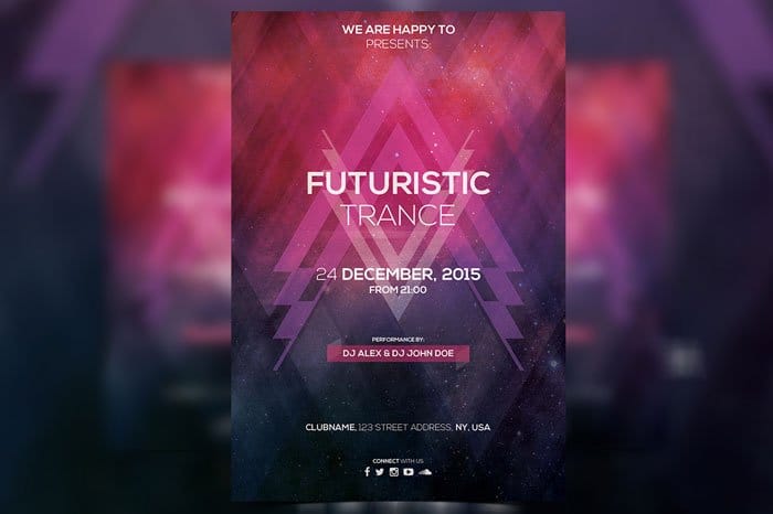 CreativeMarket - Futuristic Trance Flyer PSD Template Futuristic Trance Flyer PSD Template