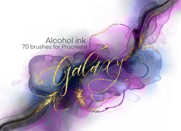 CreativeMarket - Galaxy Alcohol Ink Brushset Galaxy Alcohol Ink Brushset