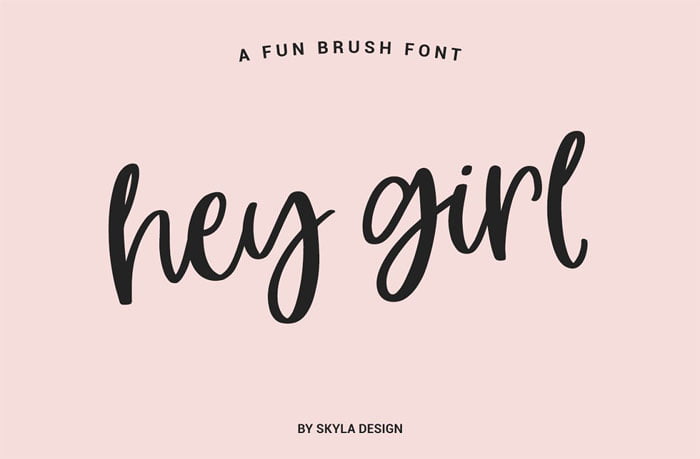 Hey Girl Fun Smooth Brush Font