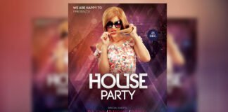 House Party Flyer PSD Template