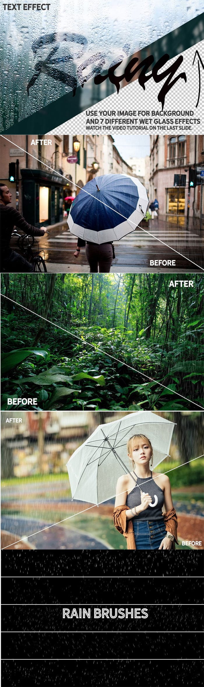 CreativeMarket - Rain Effect Text & Overlays & Brush Rain Effect Text & Overlays & Brush