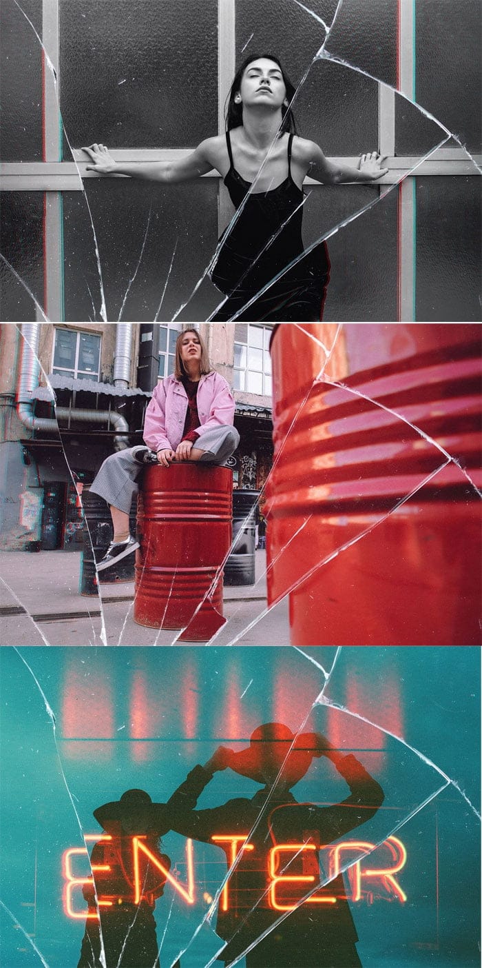 CreativeMarket - Shattered Glass Photo Effect Shattered Glass Photo Effect