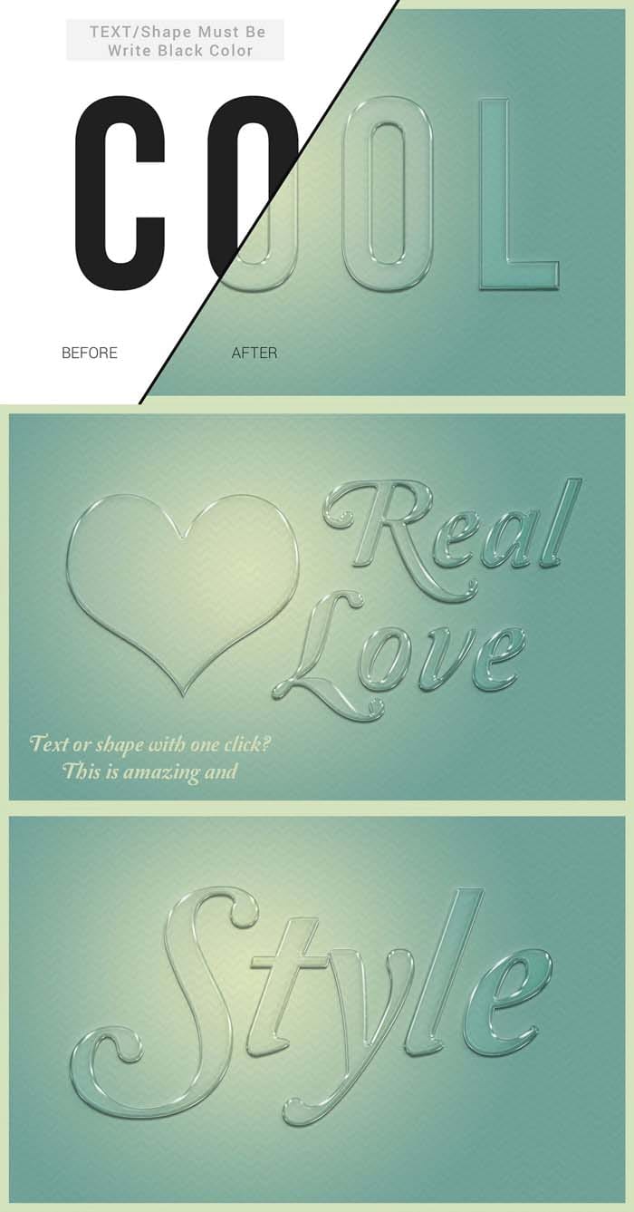 CreativeMarket - Glass Text Effect Photoshop Action Glass Text Effect Photoshop Action