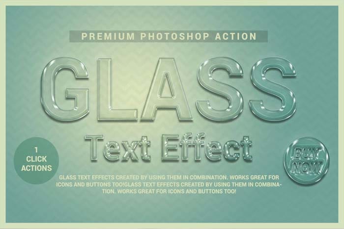 CreativeMarket - Glass Text Effect Photoshop Action Glass Text Effect Photoshop Action