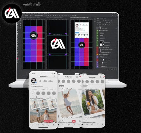 Instagram Grid Art Maker All In One Photoshop Suite Instagram Grid Art Maker Suite