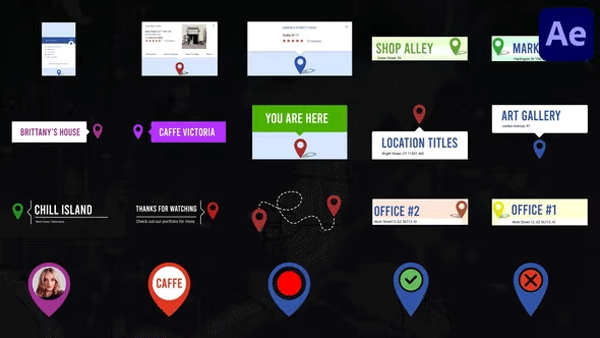 Location Pin Titles for After Effects Projects