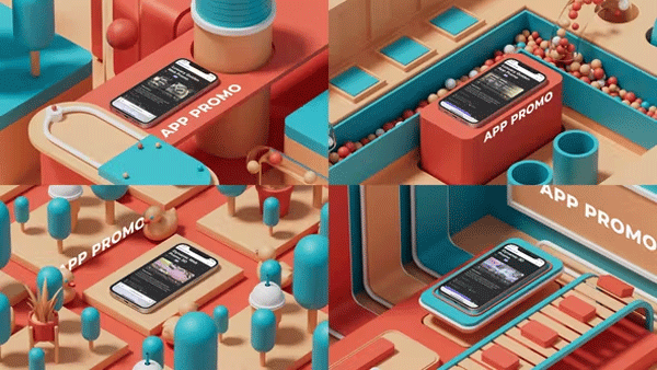 Videohive - Isometric Phone Display For Projects Isometric Phone Display For Projects