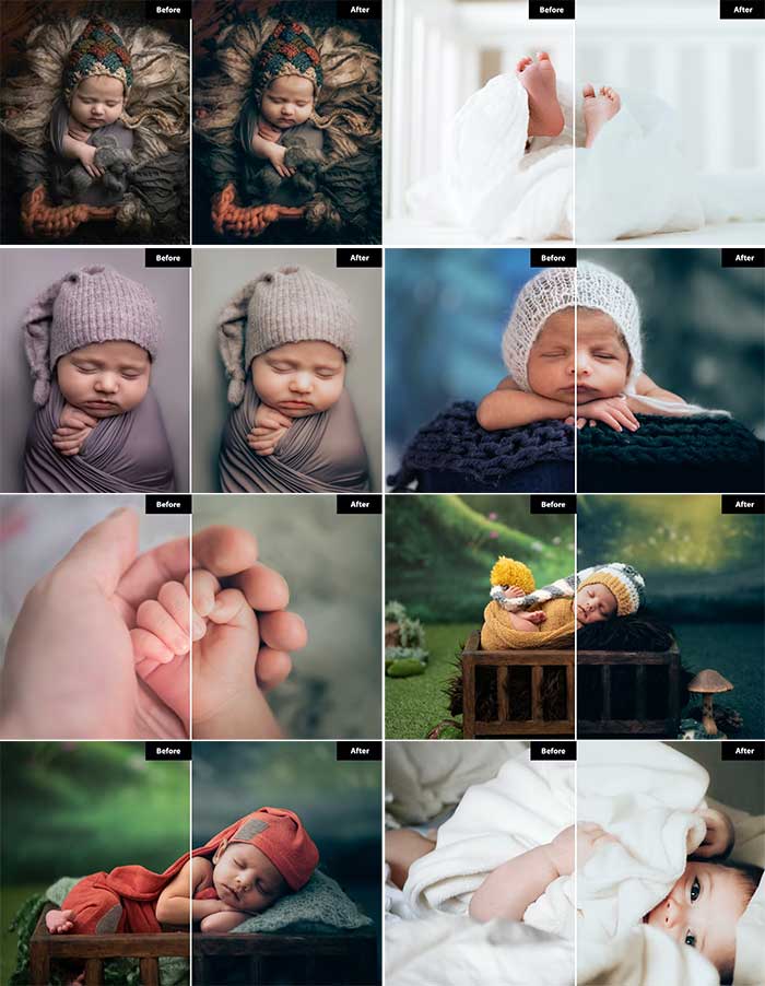 6 NewBorn Lightroom and Photoshop Presets 6 NewBorn Lightroom and Photoshop