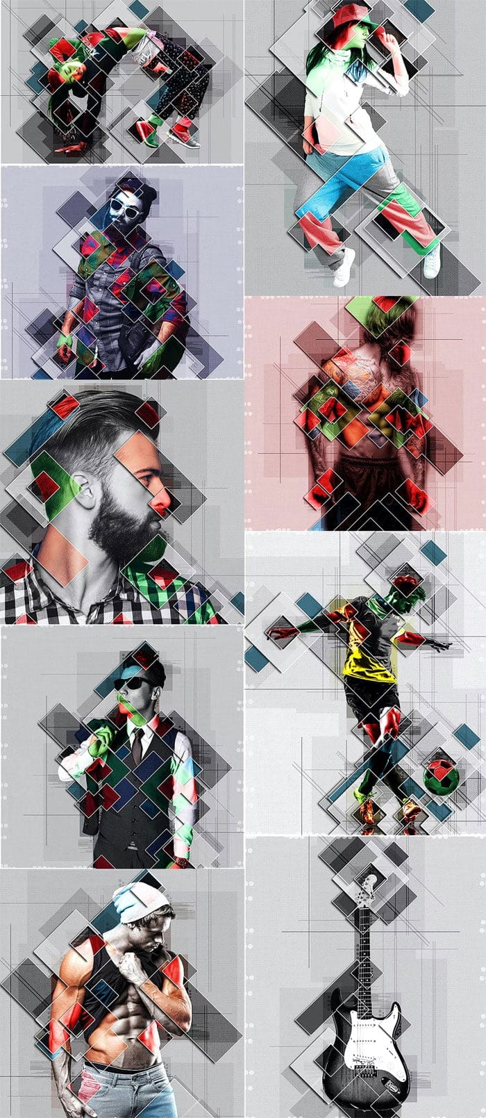 Collage Graphic Poster Photoshop Action (2) Collage Graphic Poster Action