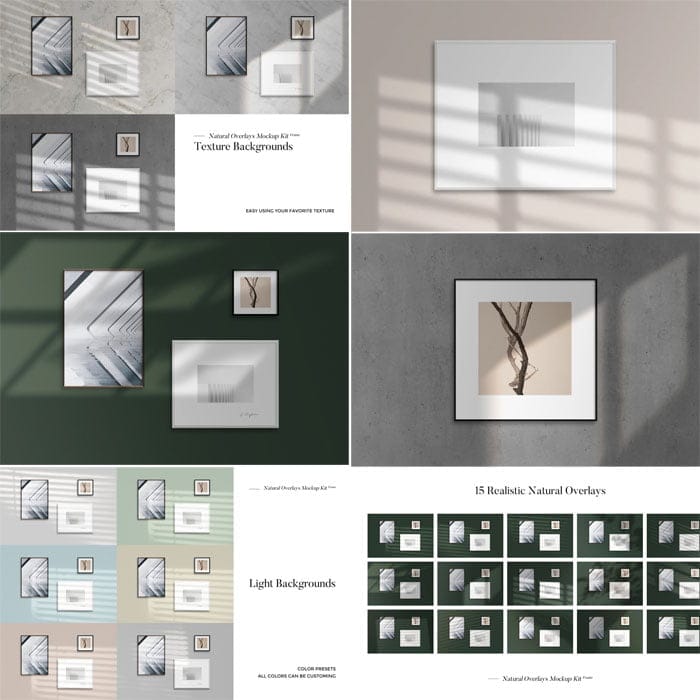 CreativeMarket - Frame Mockups With Natural Overlays Frame Mockups With Natural Overlays
