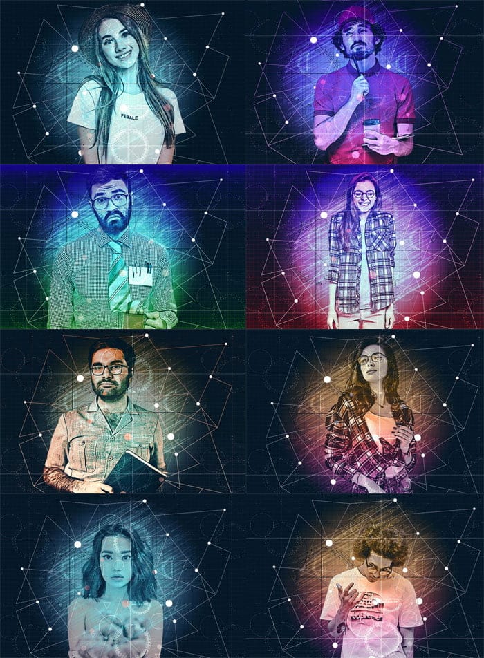 CreativeMarket - Geometric Portrait Photoshop Action Geometric Portrait Photoshop Action