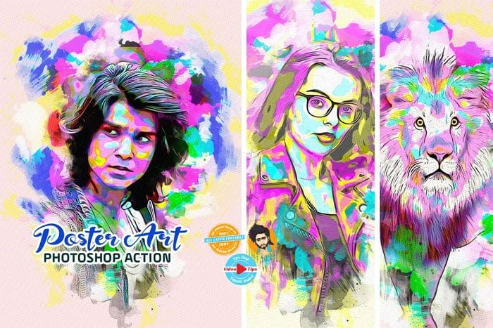 CreativeMarket - Poster Art Photoshop Actions Poster Art Photoshop Actions