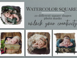 Watercolor Squares Photo Masks