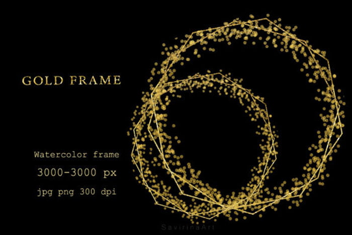 Gold Geometric Frame Gold Sublimation