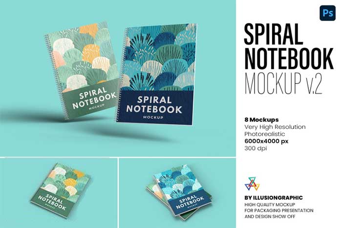 Spiral Notebook Mockup v2 Free Download Spiral Notebook Mockup v2