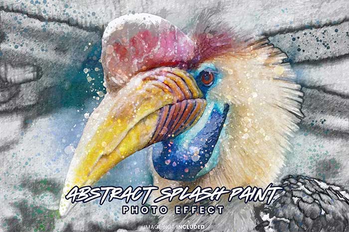 Abstract paint splash photo effect for photoshop Abstract paint splash photo effect