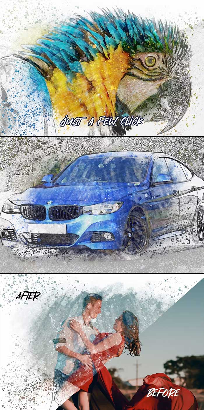 Abstract paint splash photo effect for photoshop Abstract paint splash photo effect