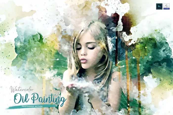 Watercolor Oil Painting PS Action