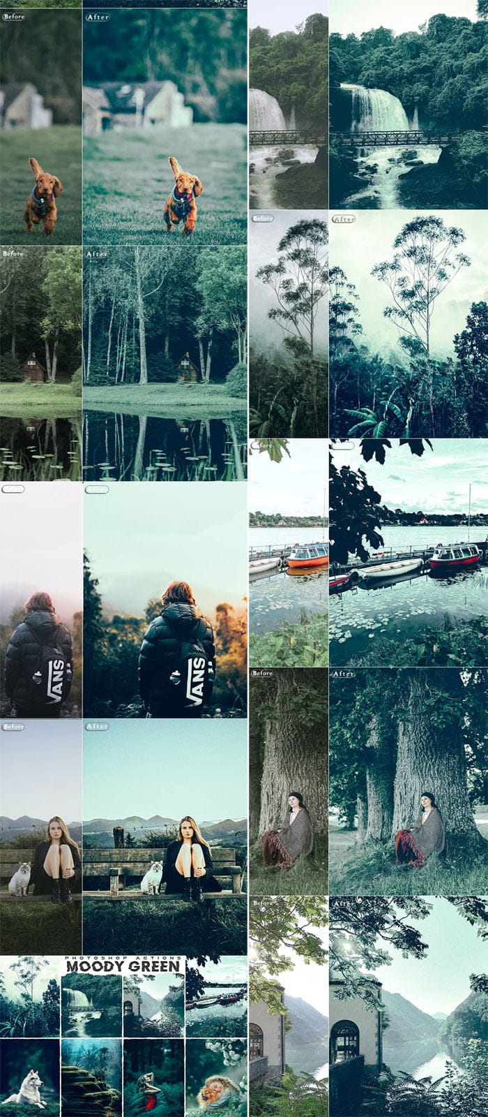 Moody Green Cinematic Photoshop Actions Moody Green Cinematic Actions