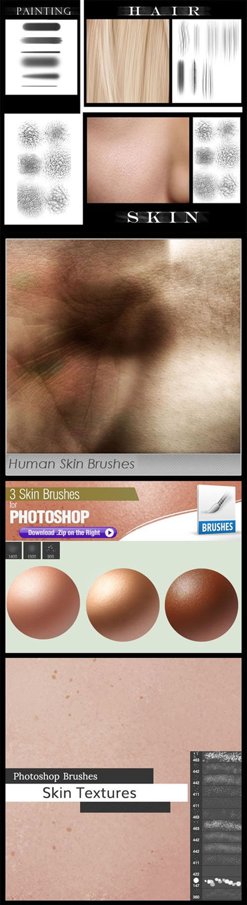 Realistic Skin Brushes Collection