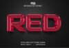 Red 3d Editable Text Effect PSD With Background