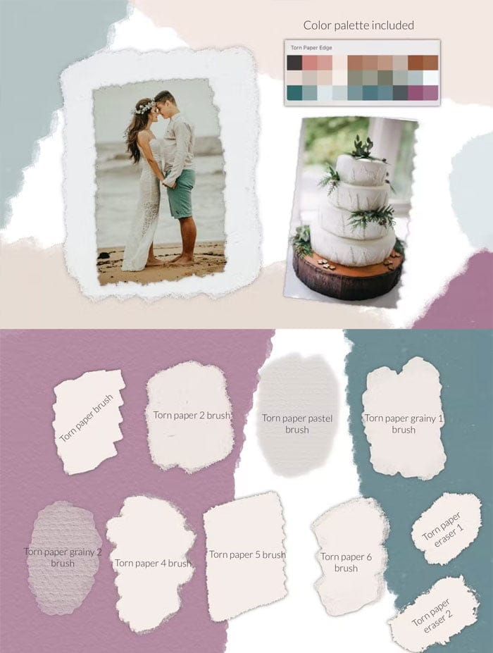 Torn Paper Border for Procreate Torn Paper Border Procreate