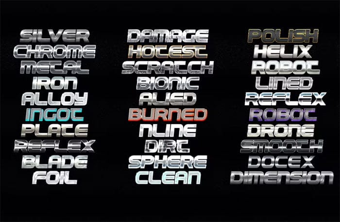 30 Metallic Type Effects Photoshop 30 Metallic Type Effects