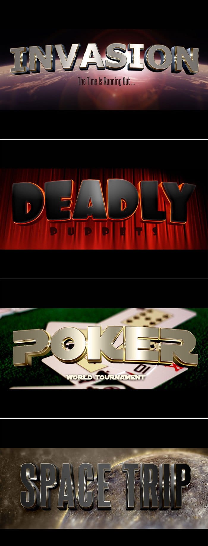 3D Cinematic Actions Bundle 3D Cinematic Actions Bundle