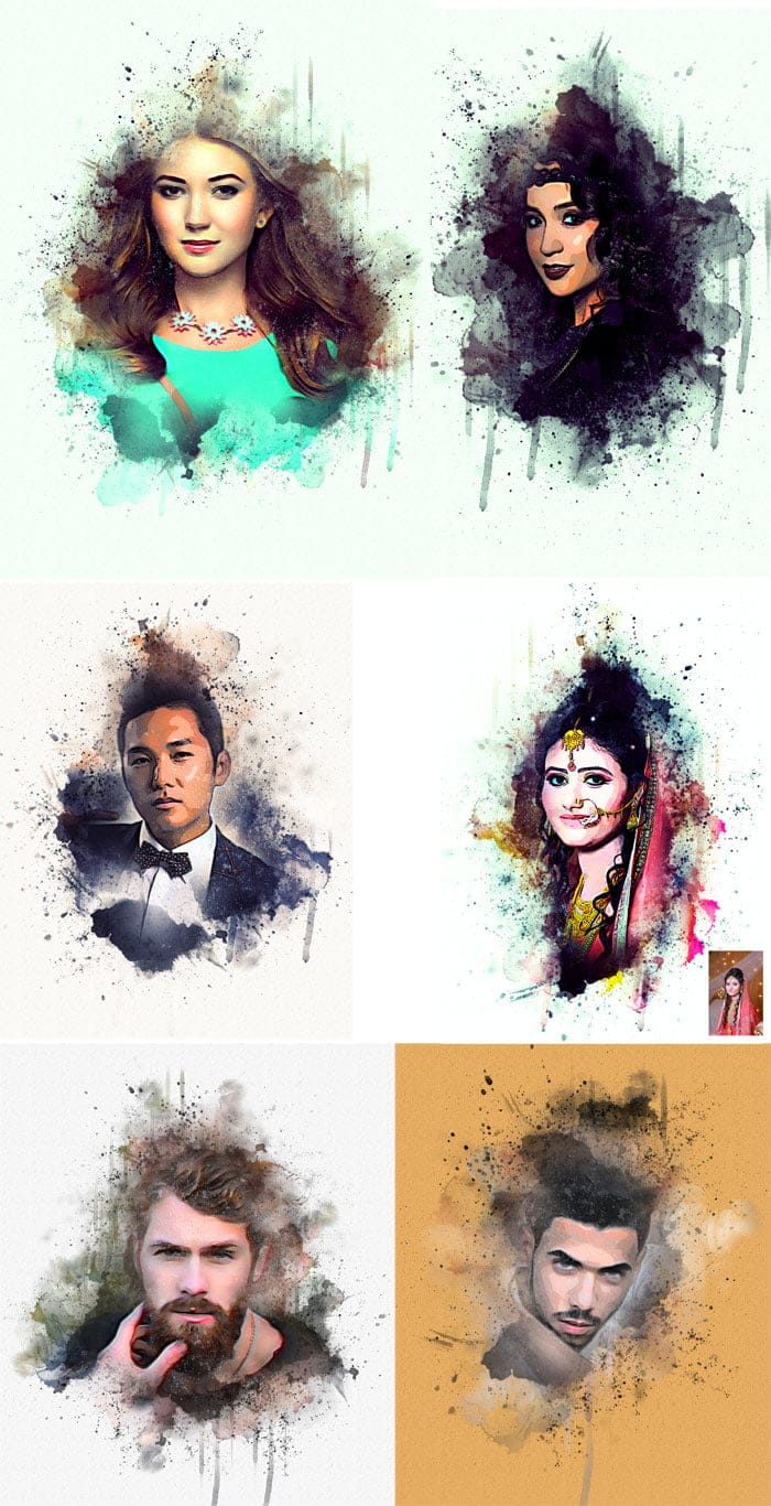 Advance Watercolor Photoshop Action Advance Watercolor Action
