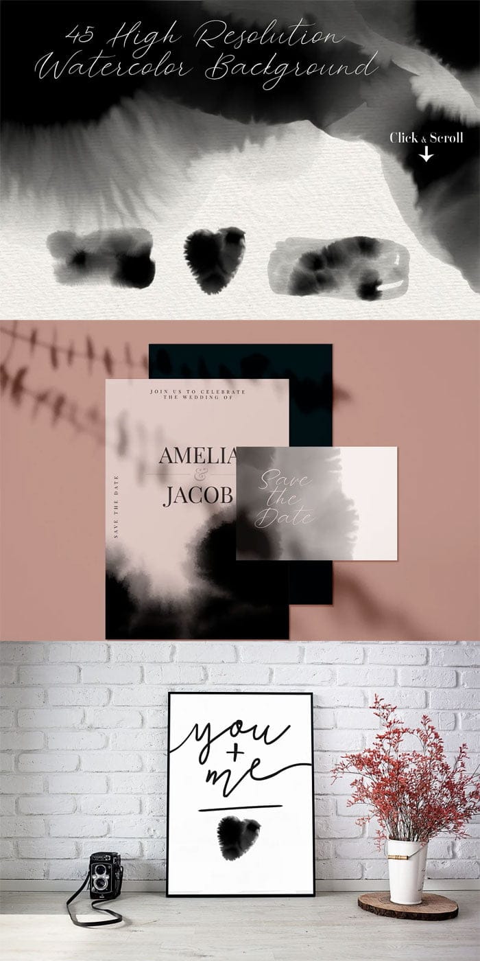 Black 45 Watercolor Textures Black 45 Watercolor Textures