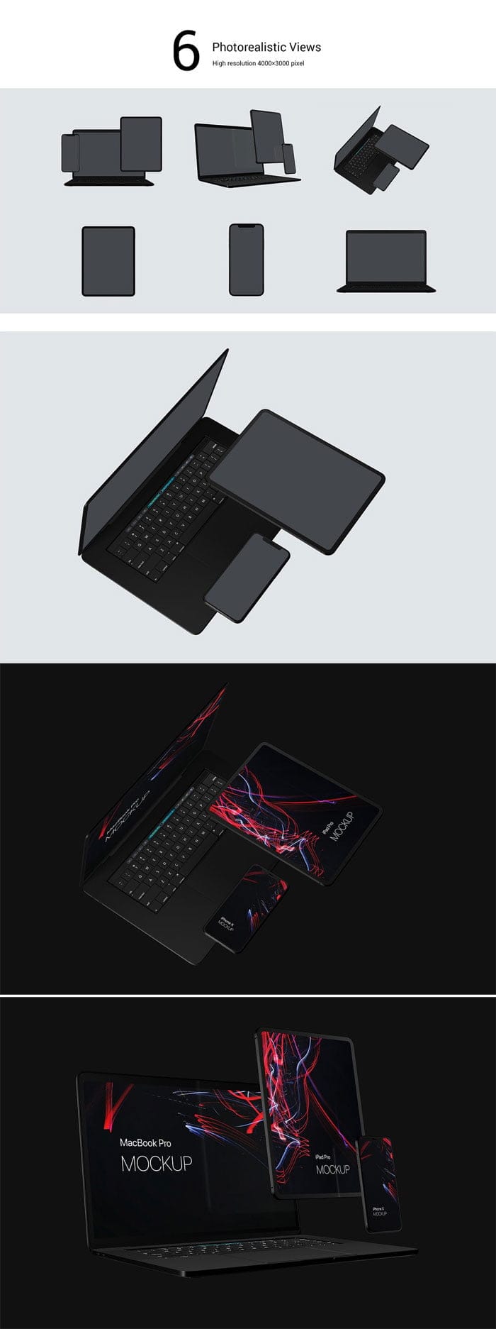 Black Devices Mockup Set Black Devices Mockup Set