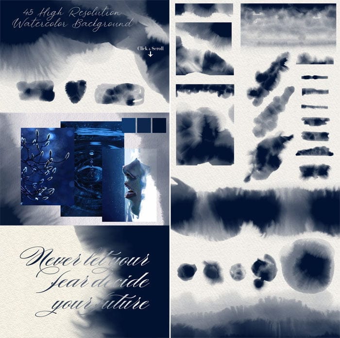 Blue Indigo 45 Watercolor Textures Blue Indigo 45 Watercolor Textures