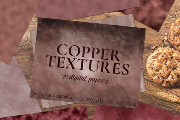 Copper Foil Textures 10 Digital Papers