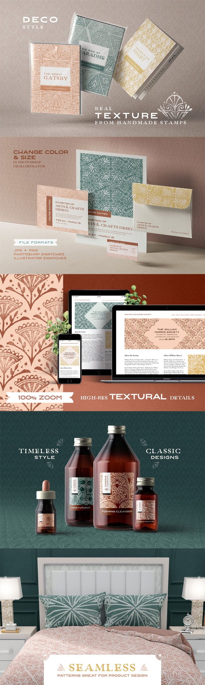 CreativeMarket - Textured Stamp Patterns Textured Stamp Patterns