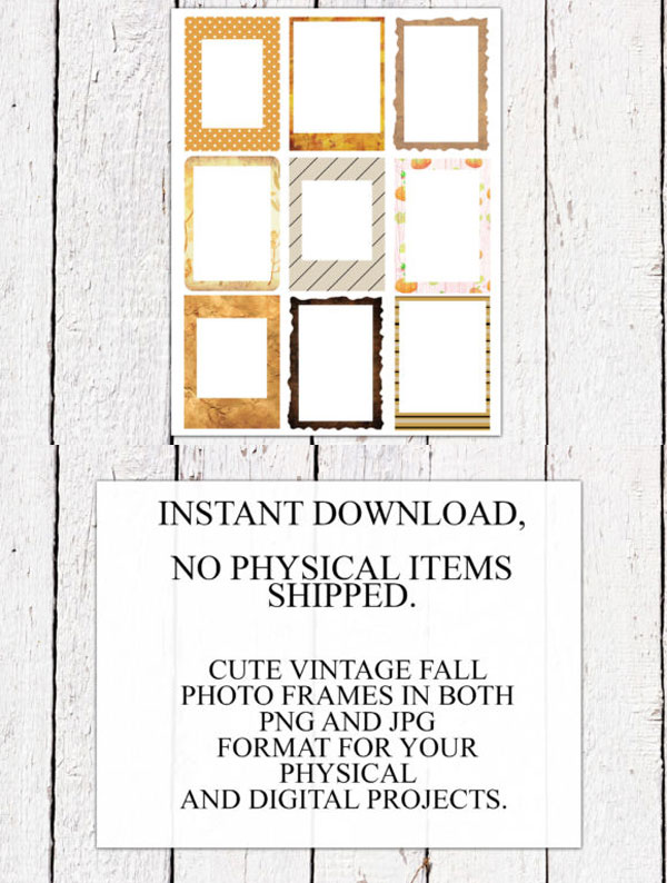 Digital Vintage Fall Frames